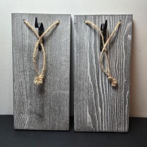 Rustic Gray Wooden Wall Decor Set